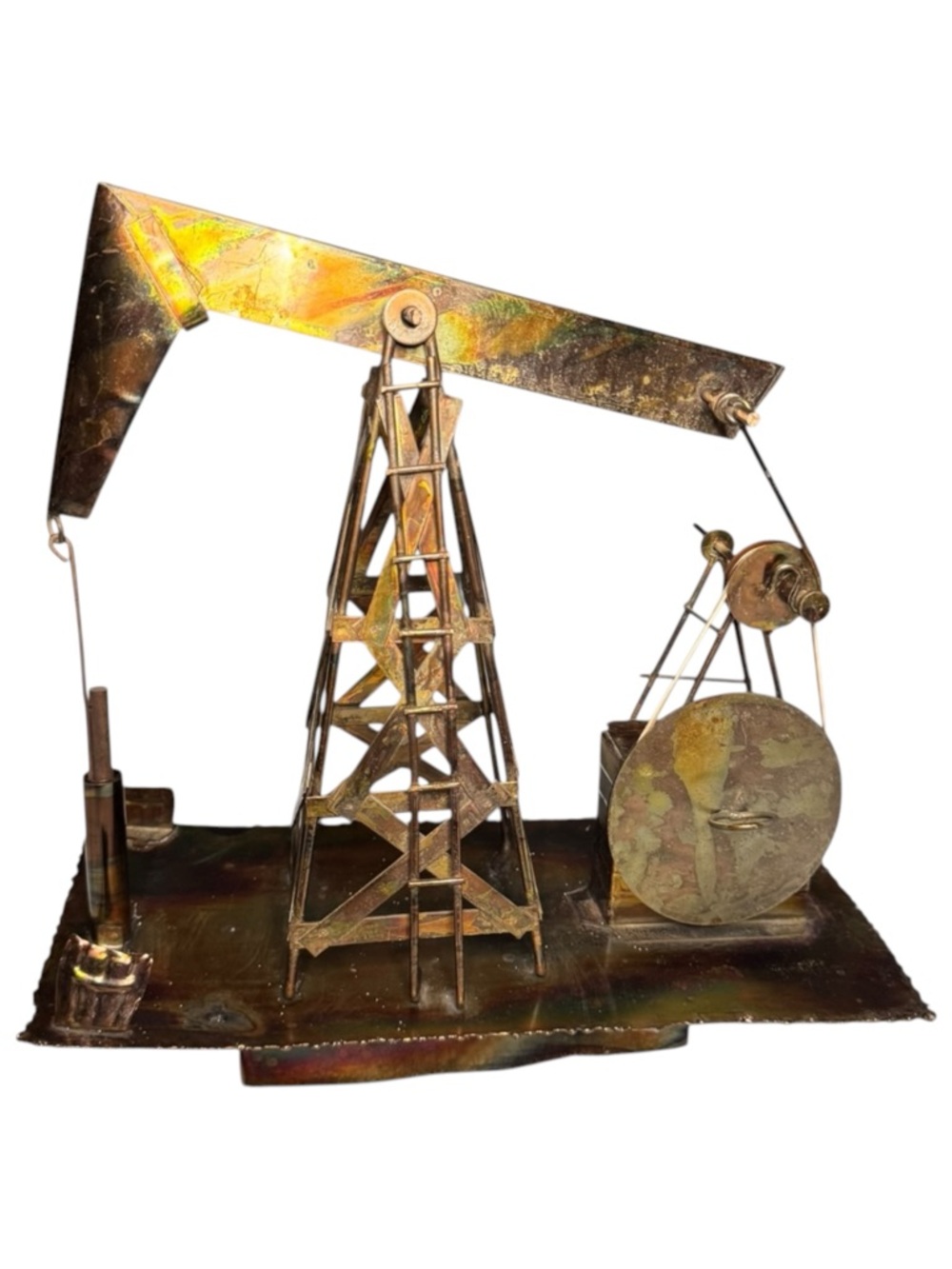 Copper Oil Rig Vintage Music Box